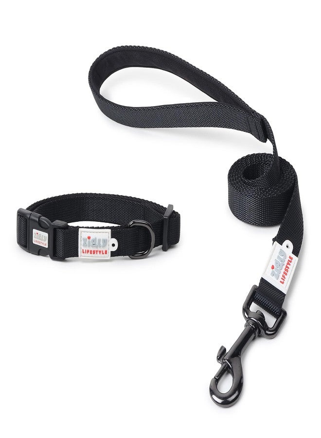 Zigly Lifestyle Classic Dog Collar & Leash Set-S-Black | Adjustable Padded Collar Leash Combo for Puppies & Small Dogs | Durable, Comfortable Pet Walking Set - Image 1